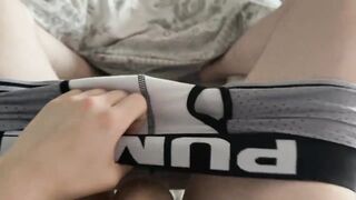 Pumping my cock in my PUMP underwear! See what I did there? Watch me blow my load! - 3 image