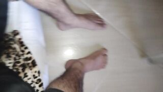 Hairy model sensualiting with his legs, / hot toes Model - 4 image