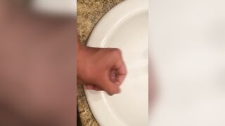Jerking off in the sink - 3 image