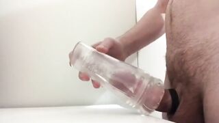 Twink Fucking and Breeding Clear Fleshlight With Creampie - 4 image