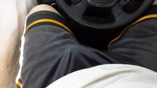 Sitting in the car with a boner wow grab it - 2 image