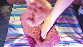Playing with Cum on my Sissy Boy Feet Part 1 - 5 image
