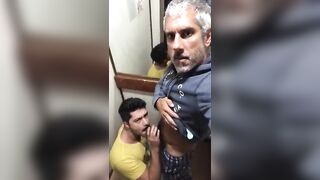 Blowjob and Cum Eating from Stranger in Public Toilet - 4 image
