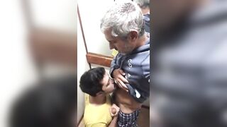Blowjob and Cum Eating from Stranger in Public Toilet - 6 image