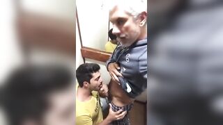 Blowjob and Cum Eating from Stranger in Public Toilet - 9 image