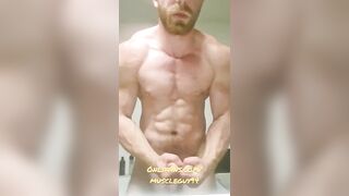 Muscular guy is doing muscle worship - 2 image