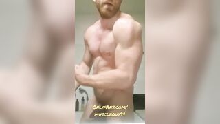 Muscular guy is doing muscle worship - 3 image