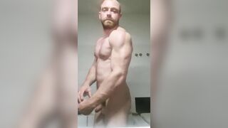 Muscular guy is doing muscle worship - 9 image