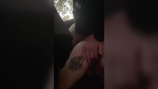 Fucked and cummed on the ass of a friend in the back seat of the car - 2 image