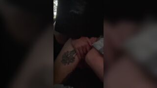 Fucked and cummed on the ass of a friend in the back seat of the car - 4 image