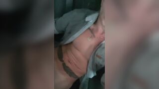 Fucked and cummed on the ass of a friend in the back seat of the car - 8 image