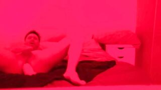 16 masturbating in my bed enjoying a huge dildo anal destruction - 2 image