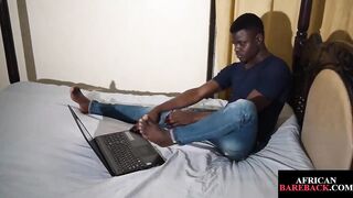 Nubian twunk gets nude and solo masturbates indoors - 3 image