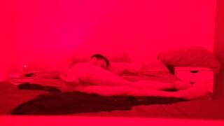 12 masturbating in my bed enjoying a huge dildo anal destruction - 1 image