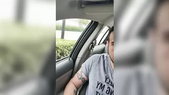 Cum fountain in public parking lot