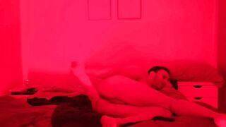 11 masturbating in my bed enjoying a huge dildo anal destruction - 9 image