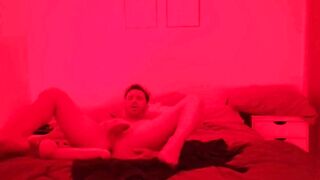 10 masturbating in my bed enjoying a huge dildo anal destruction - 3 image