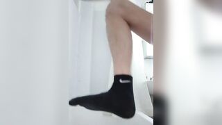 Horny twink pissing his pants in the bathroom - 5 image