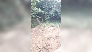 Naked walk in the wild