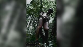 naked bound on a tree and oiled up - 10 image