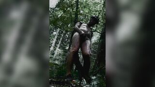 naked bound on a tree and oiled up