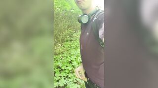 wanking outdoor in the woods - 6 image