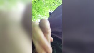 wanking outdoor in the woods - 8 image