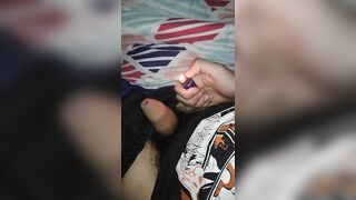 Bear's hairy Cock wanking \ big bush ( Bear playing with fire ) / fetish video - 2 image