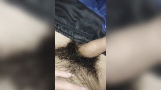 Bear's hairy Cock wanking \ big bush ( Bear playing with fire ) / fetish video - 9 image