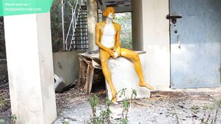 Yellow Plastic Doll / Miserable Humiliation Bodypaint / Naked Body Art #1 - 3 image