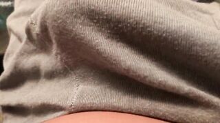 Long Edging in Gray Boxer Briefs, White Socks, Big Cumshot - 2 image