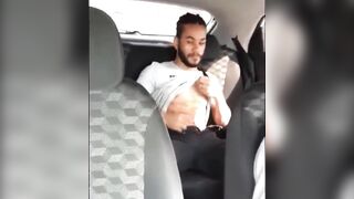 Black gay guy jerking off in the bla bla car - 2 image