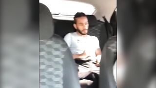 Black gay guy jerking off in the bla bla car - 6 image