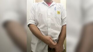 Playing with cock in toilet - 5 image