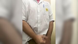 Playing with cock in toilet - 7 image