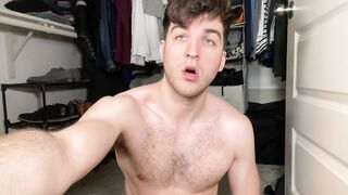 Hot College White Guy Jerks BWC in Closet - 3 image