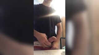 Hot boy jerking his huge cock in calvin - 3 image