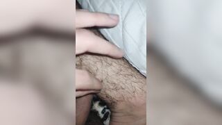 Dick head rubbing my Hairy leg / after cum ( close up - 10 image