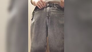 Horny public bathroom tease - 2 image