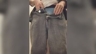 Horny public bathroom tease - 4 image