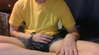 Gay Boy Masturbating with Cum - 1 image
