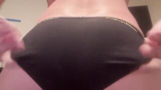 Crossdresser shows of panties - 3 image