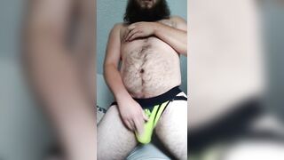 Hairy Chub Bear Cums Through Jockstrap - 6 image