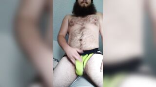 Hairy Chub Bear Cums Through Jockstrap - 7 image