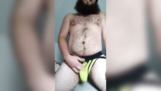 Hairy Chub Bear Cums Through Jockstrap - 8 image