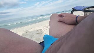 Hard Cock flash at public beach - 2 image