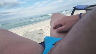 Hard Cock flash at public beach
