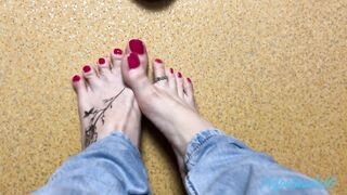 Do you like my tattooed feet with toe ring and red toenails? - 10 image