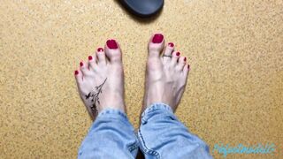 Do you like my tattooed feet with toe ring and red toenails? - 8 image