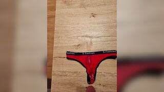 Cum on another Red Panties - 1 image